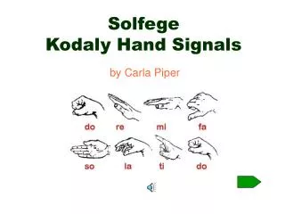 Solfege Kodaly Hand Signals