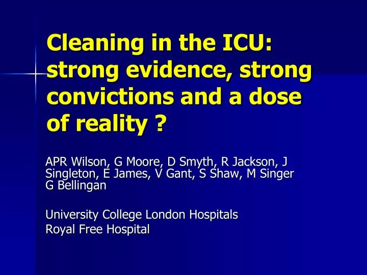 cleaning in the icu strong evidence strong convictions and a dose of reality