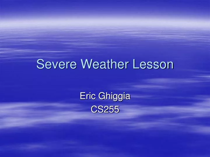 severe weather lesson
