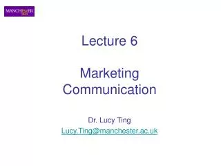 Lecture 6 Marketing Communication