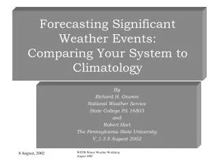 Forecasting Significant Weather Events: Comparing Your System to Climatology