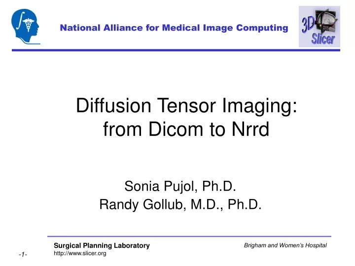 diffusion tensor imaging from dicom to nrrd