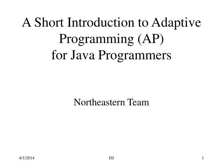 a short introduction to adaptive programming ap for java programmers