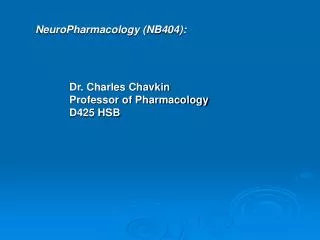 NeuroPharmacology (NB404):