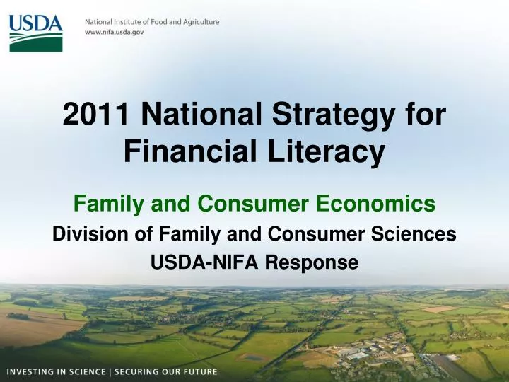 2011 national strategy for financial literacy