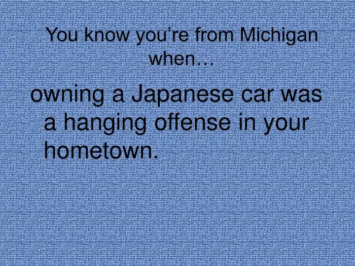 you know you re from michigan when