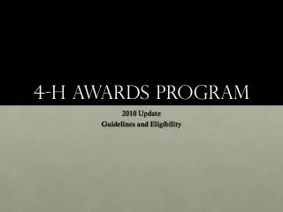 4-H Awards Program