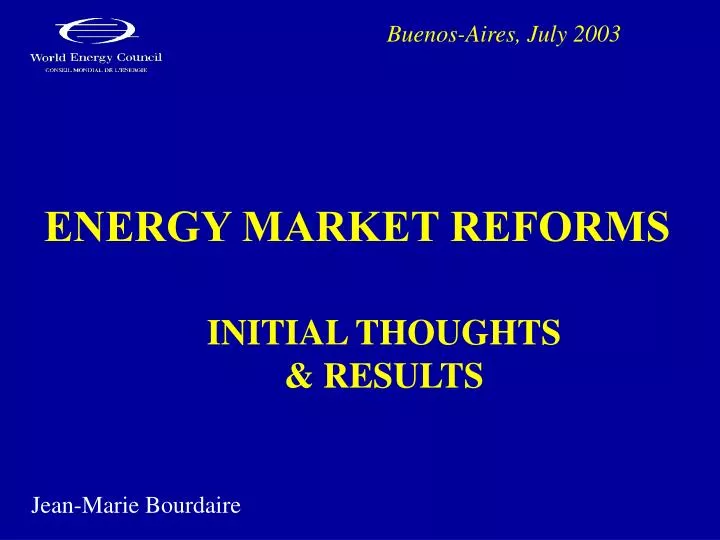 energy market reforms