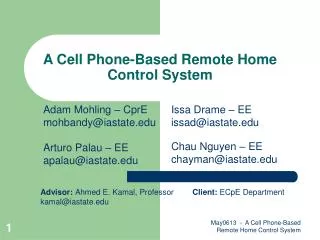 A Cell Phone-Based Remote Home Control System