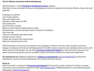 Tips for effective ecommerce website development
