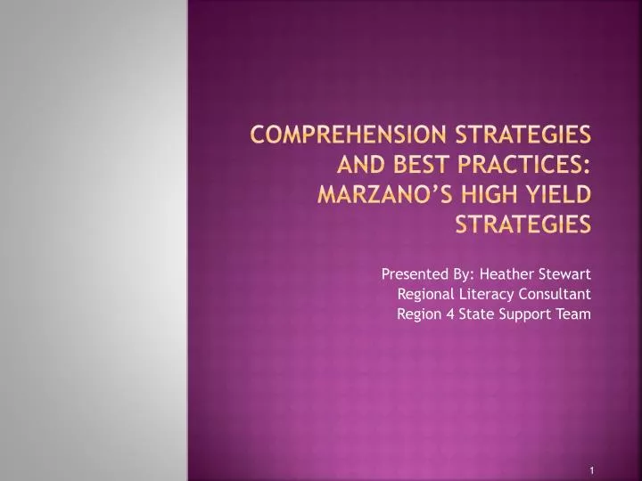 comprehension strategies and best practices marzano s high yield strategies