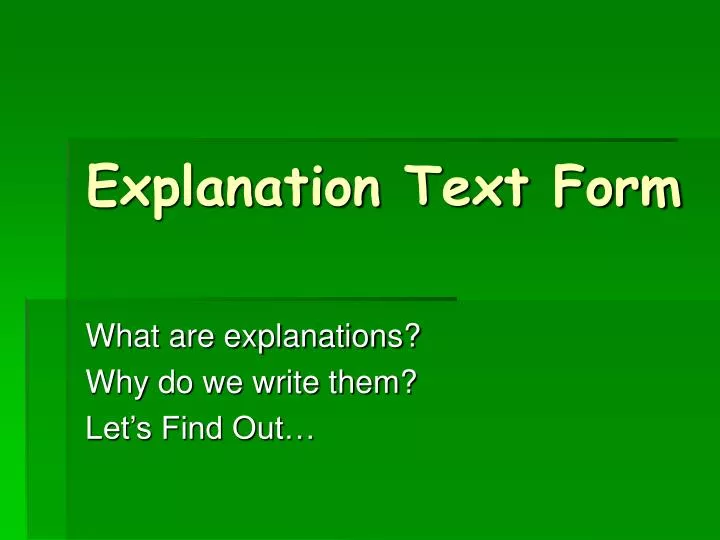 explanation text form