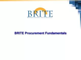 BRITE Procurement Fundamentals