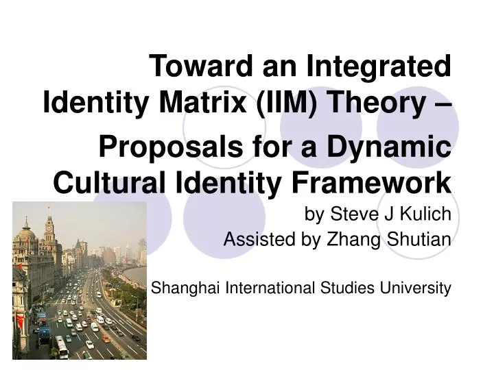 toward an integrated identity matrix iim theory proposals for a dynamic cultural identity framework