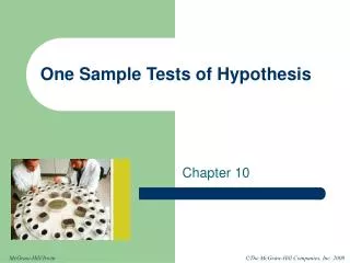 One Sample Tests of Hypothesis