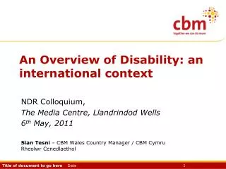 An Overview of Disability: an international context