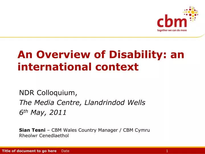 an overview of disability an international context