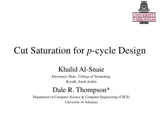 Cut Saturation for p -cycle Design