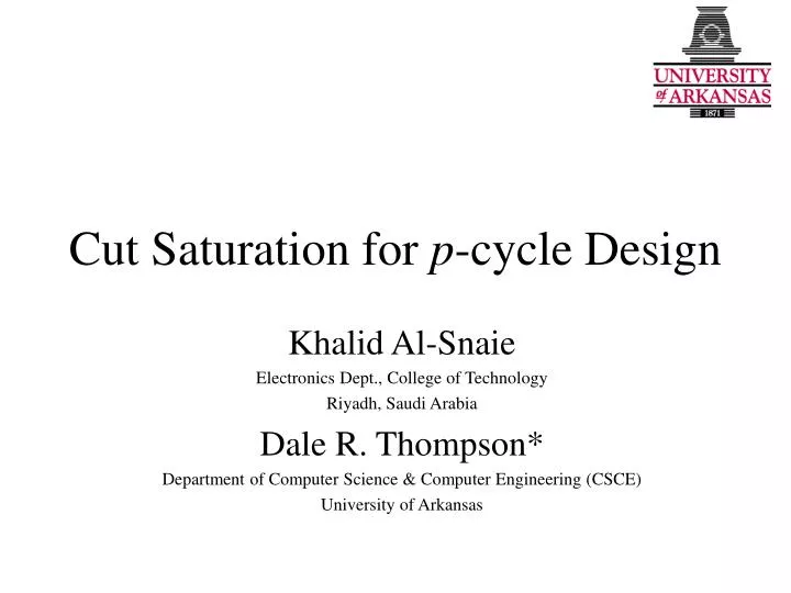 cut saturation for p cycle design