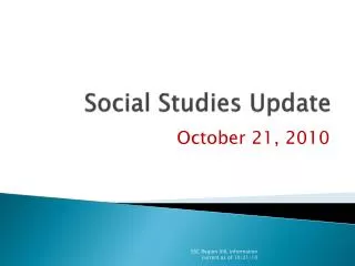 Social Studies Update