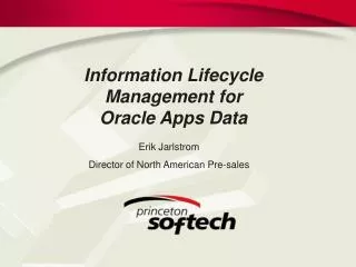 Information Lifecycle Management for Oracle Apps Data
