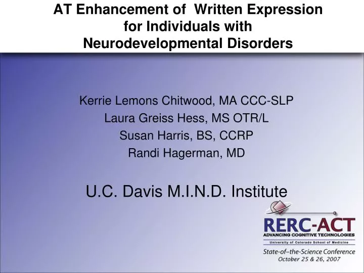 at enhancement of written expression for individuals with neurodevelopmental disorders