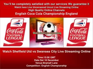 Sheffield Utd vs Swansea City Live Stream On PC