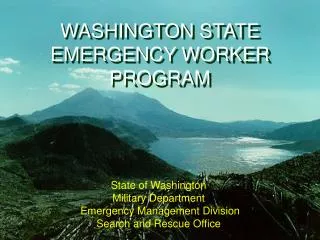 WASHINGTON STATE EMERGENCY WORKER PROGRAM