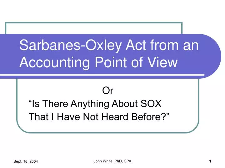 sarbanes oxley act from an accounting point of view