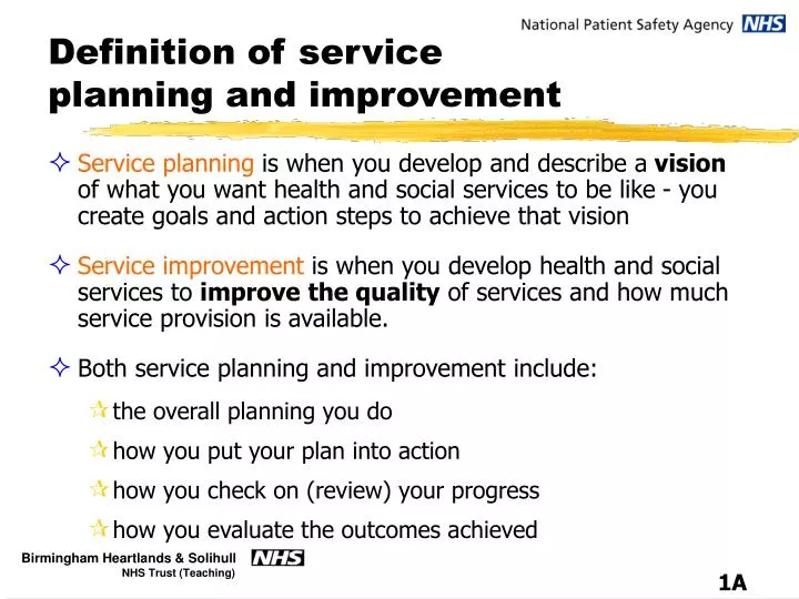definition of service planning and improvement