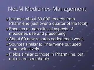 NeLM Medicines Management