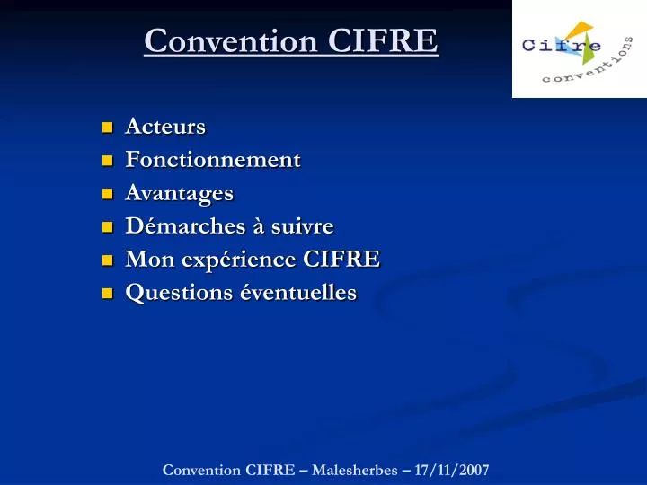 convention cifre