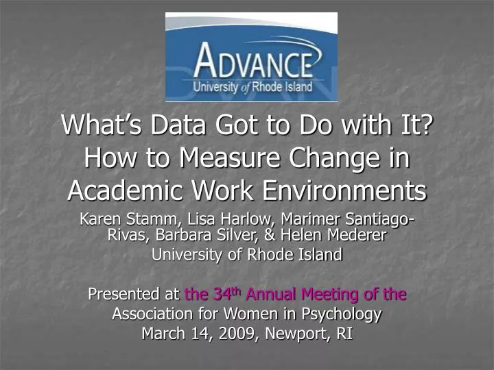 what s data got to do with it how to measure change in academic work environments