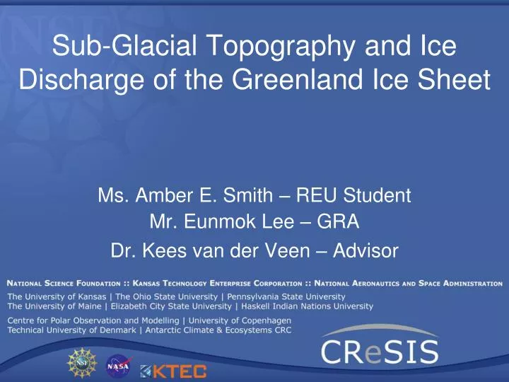sub glacial topography and ice discharge of the greenland ice sheet