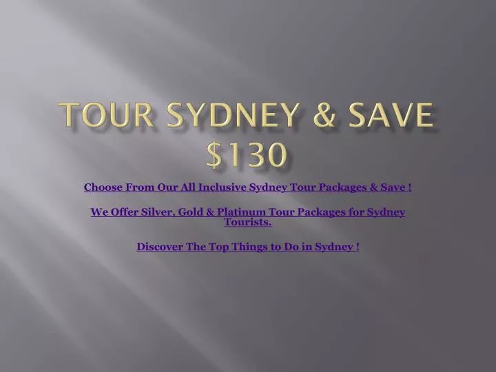 tour sydney save 130