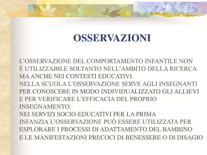 osservazioni