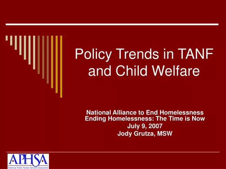 policy trends in tanf and child welfare