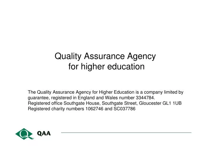 quality assurance agency for higher education