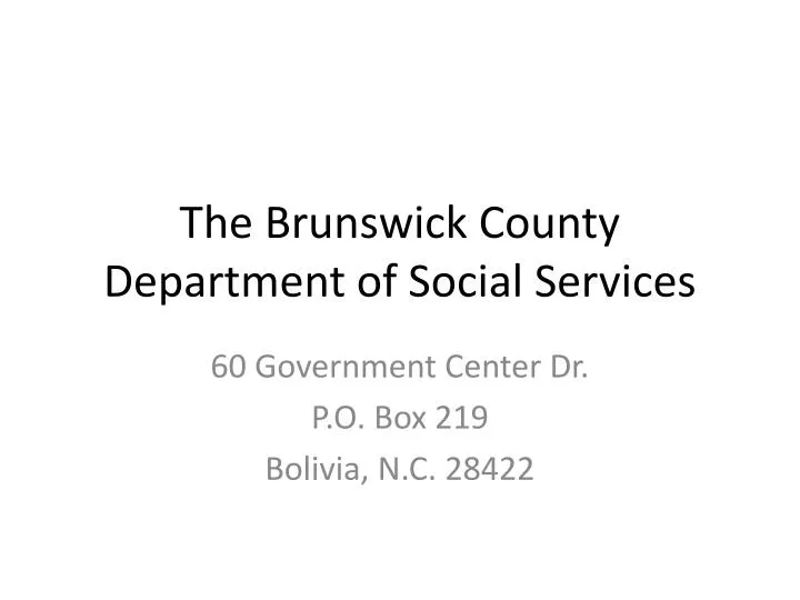 the brunswick county department of social services