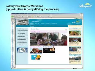 Lotterywest Grants Workshop (opportunities &amp; demystifying the process)