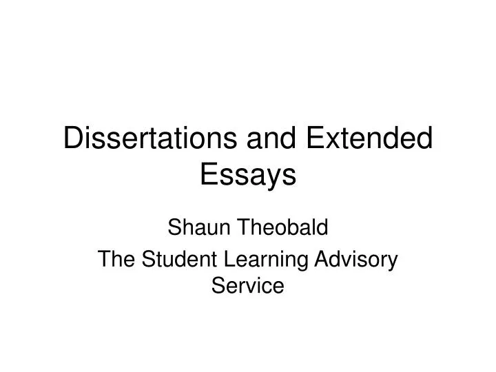dissertations and extended essays