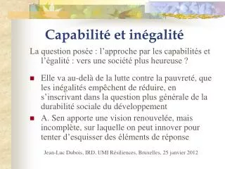 capabilit et in galit