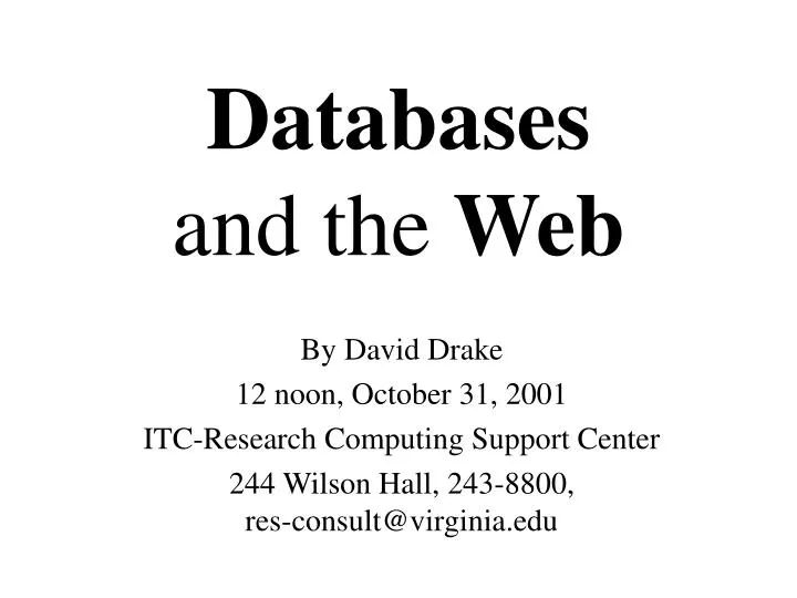 databases and the web
