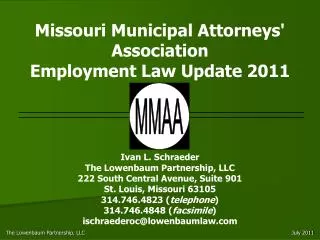 Missouri Municipal Attorneys' Association Employment Law Update 2011