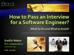 How to Pass an Interview for a Software Engineer? - slide 1