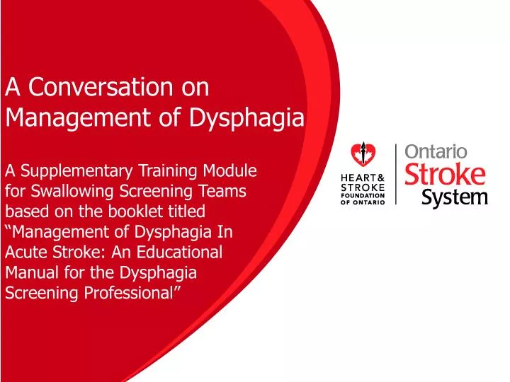 PPT - A Conversation On Management Of Dysphagia PowerPoint Presentation ...