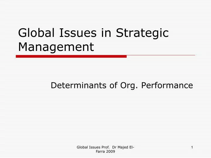 global issues in strategic management