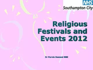 Religious Festivals and Events 2012