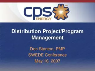 Distribution Project/Program Management
