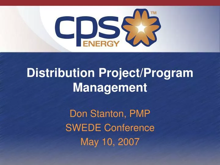distribution project program management